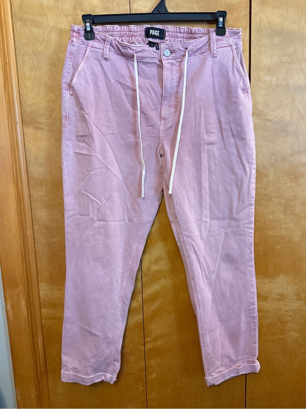 PAIGE Pink Christy Drawstring Chino Jeana Pink Pants Size 31